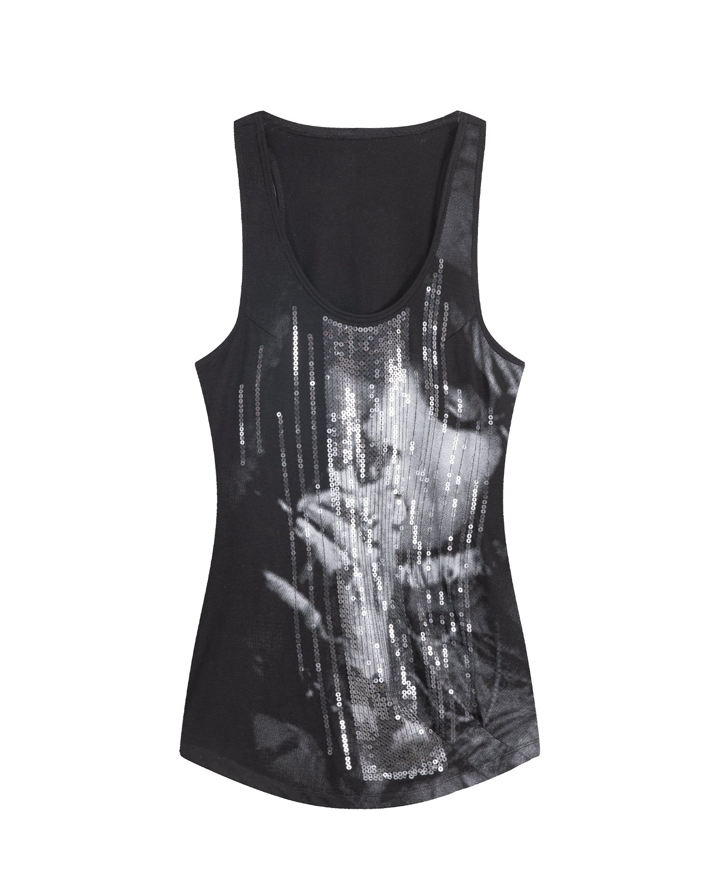 Sequins Tank Top | Black