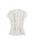 Ruffled Lace Blouse | Cream