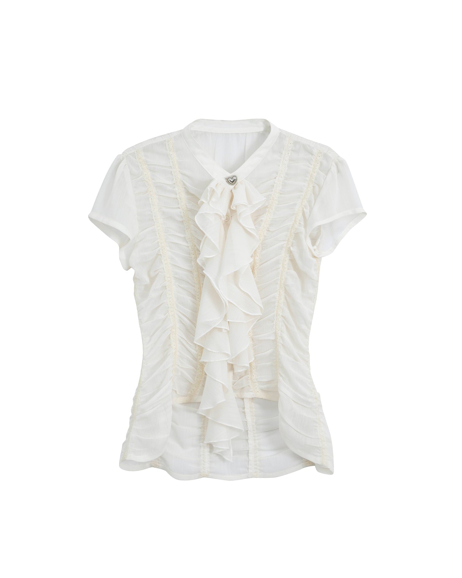 Ruffled Lace Blouse | Cream