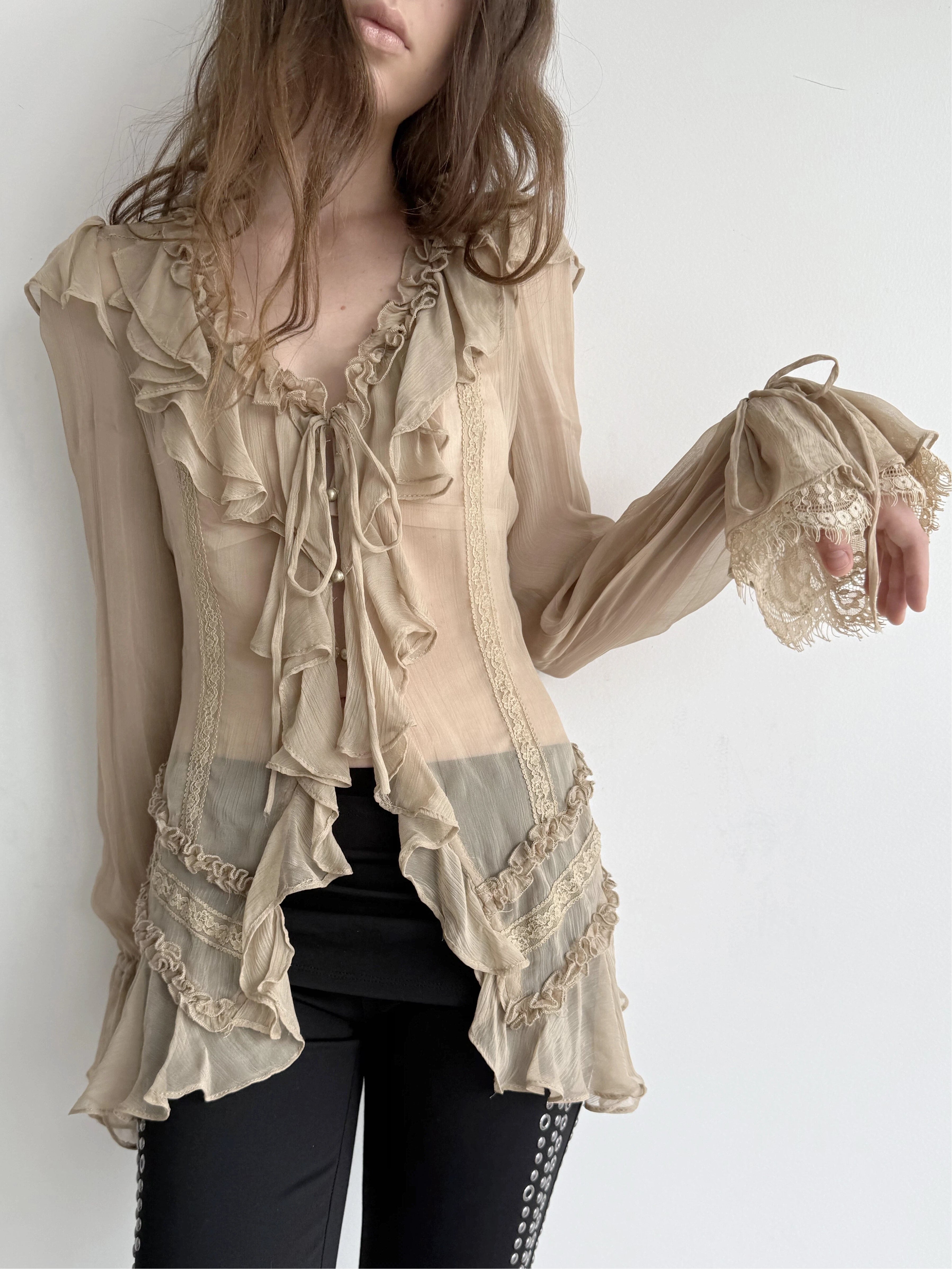 Shalott Lace Blouse | Sand