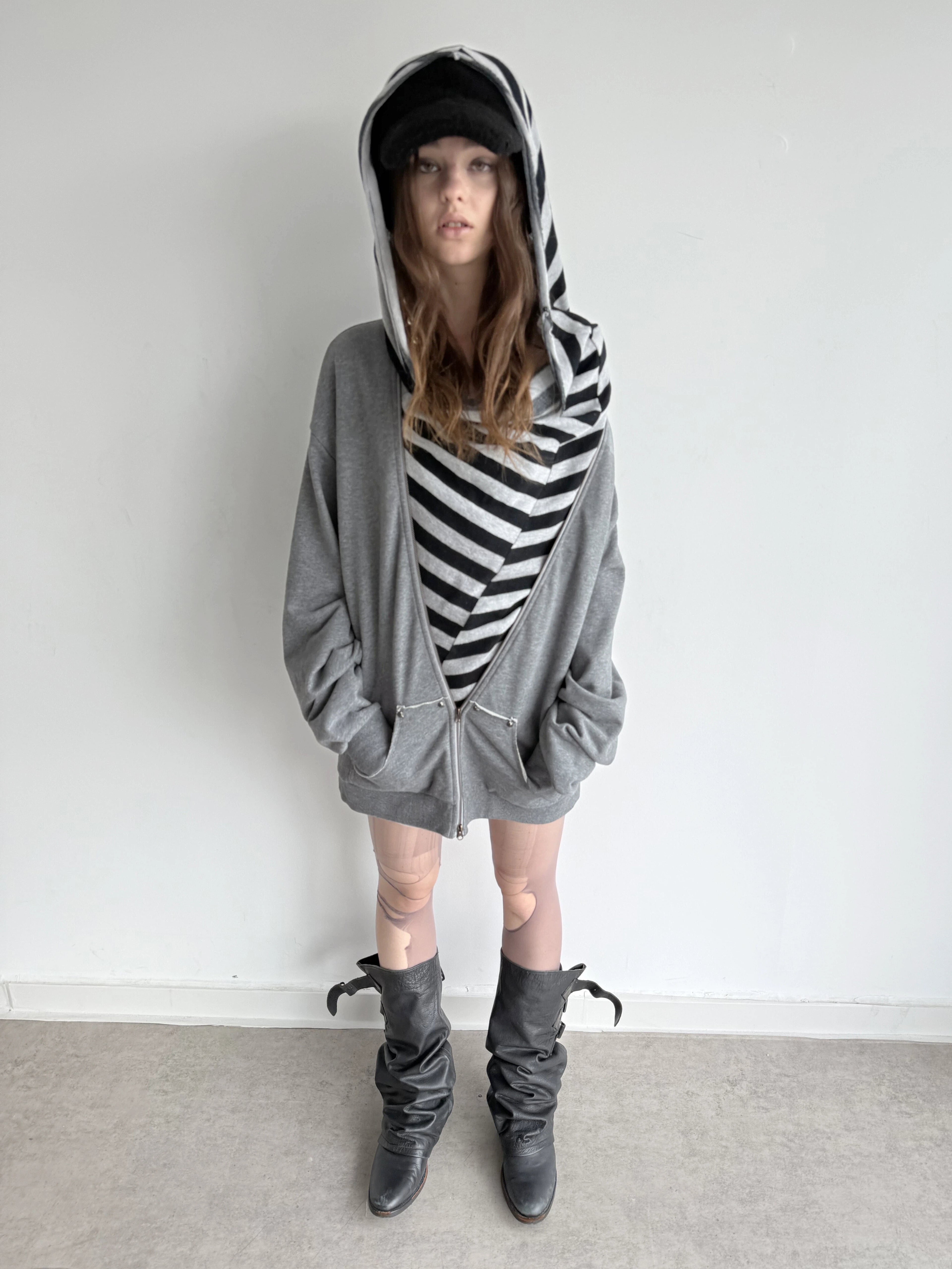 Layered Hoodie | Grey