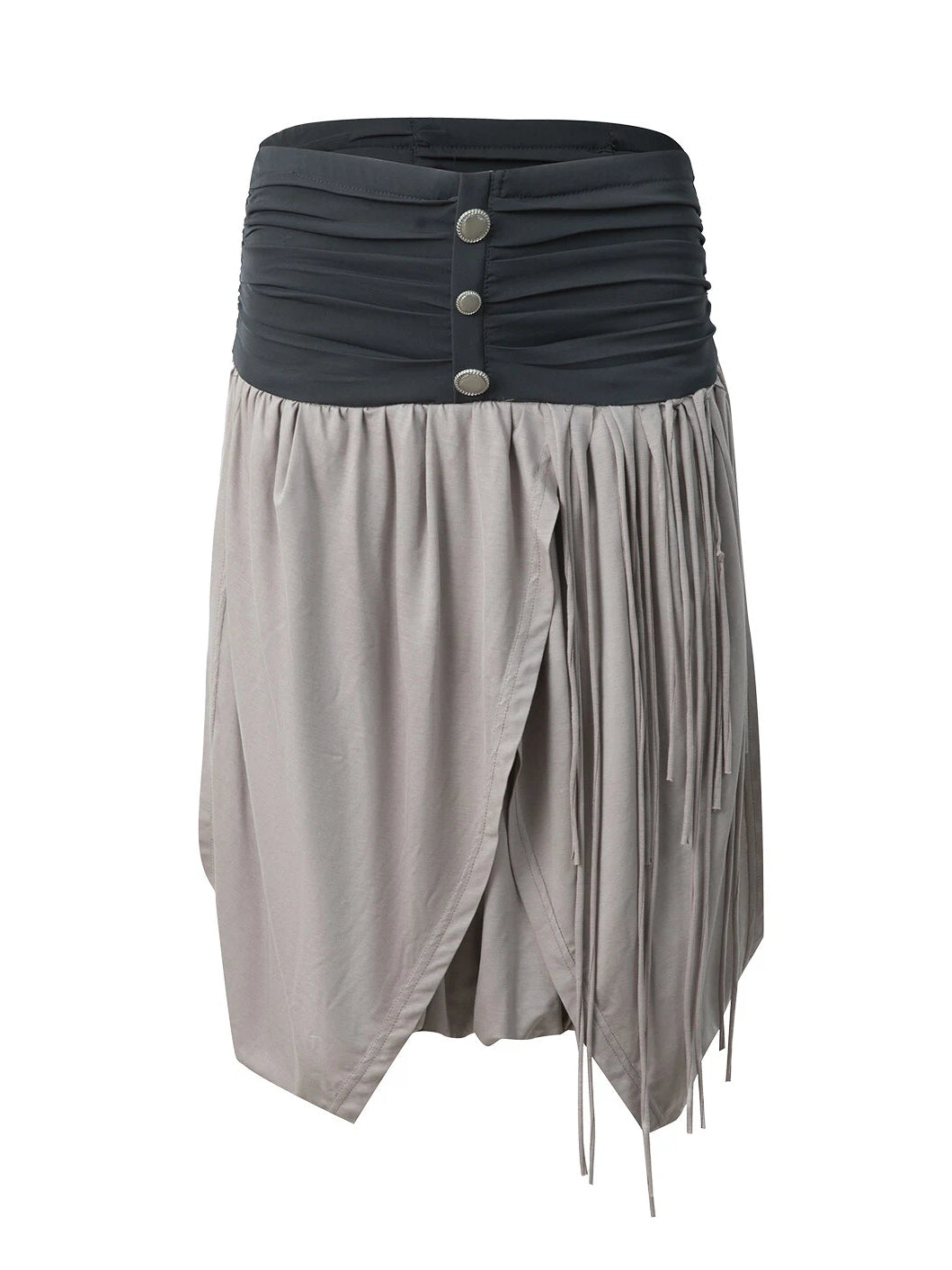 Tulip Fringed Skirt | Grey & Pale Pink