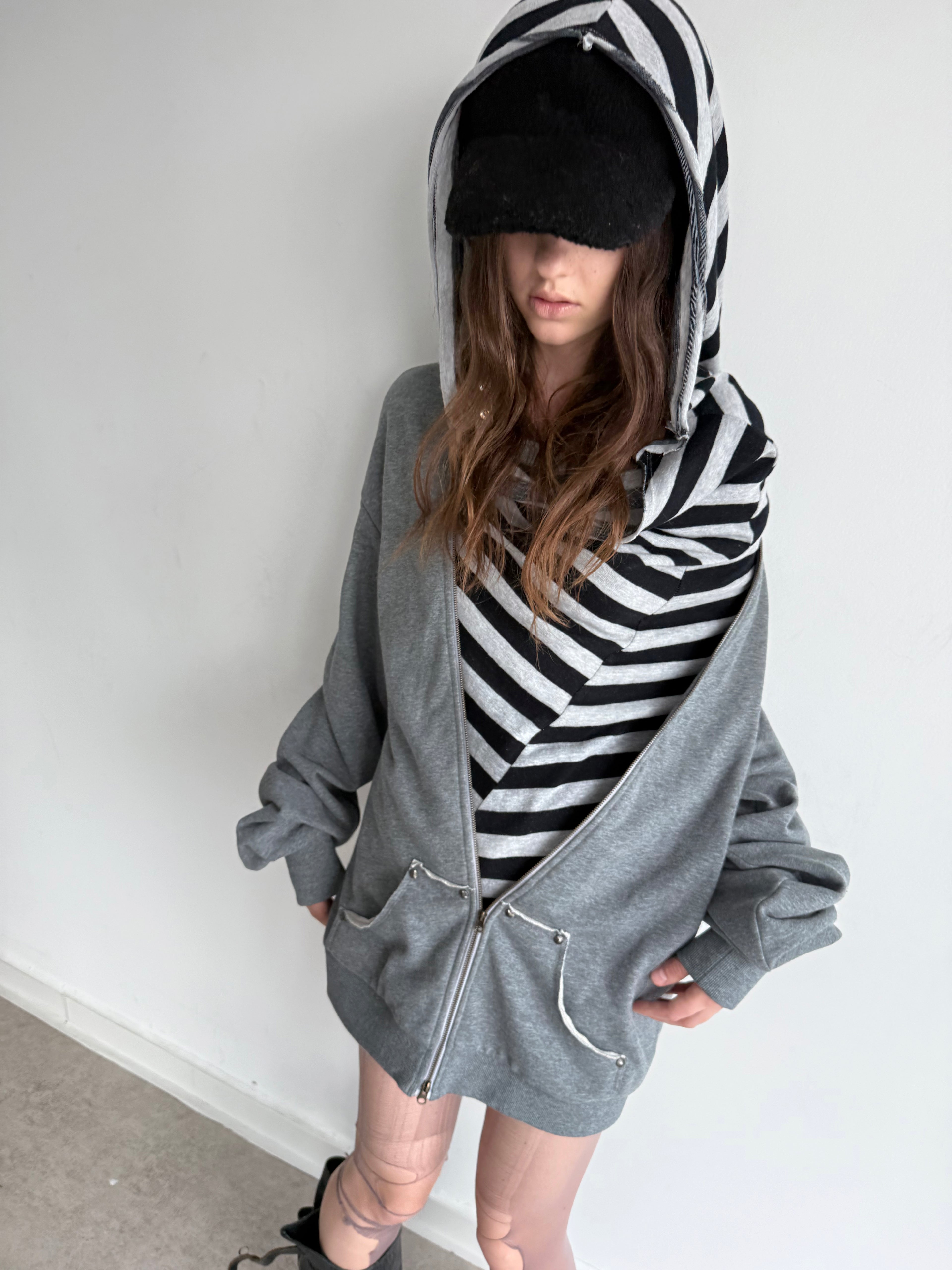 Layered Hoodie | Grey