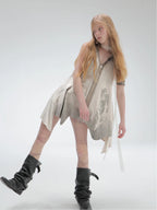 Faux Suede Tunic Dress