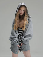 Layered Hoodie | Grey
