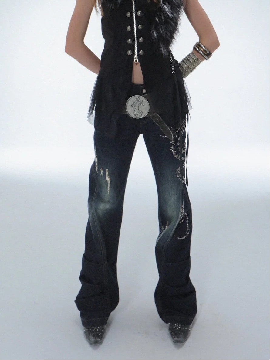 Swirl Studded Jeans