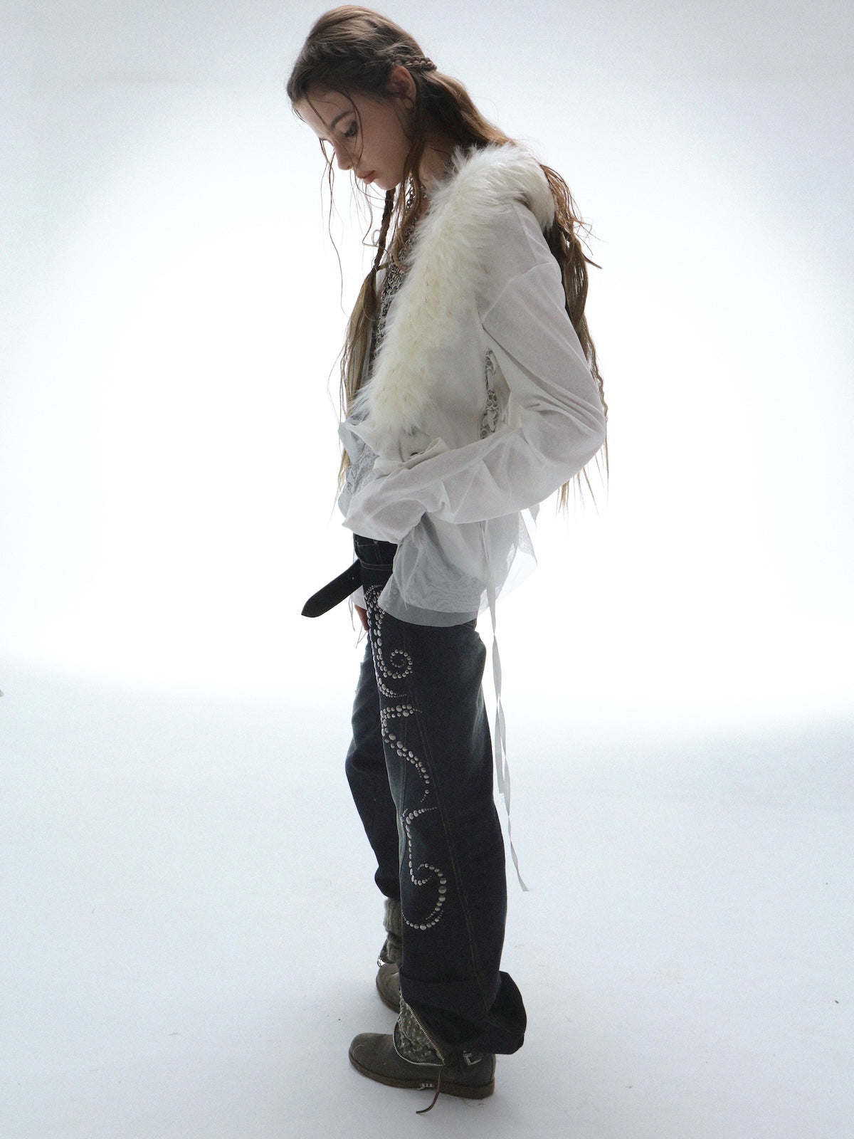 Swirl Studded Jeans