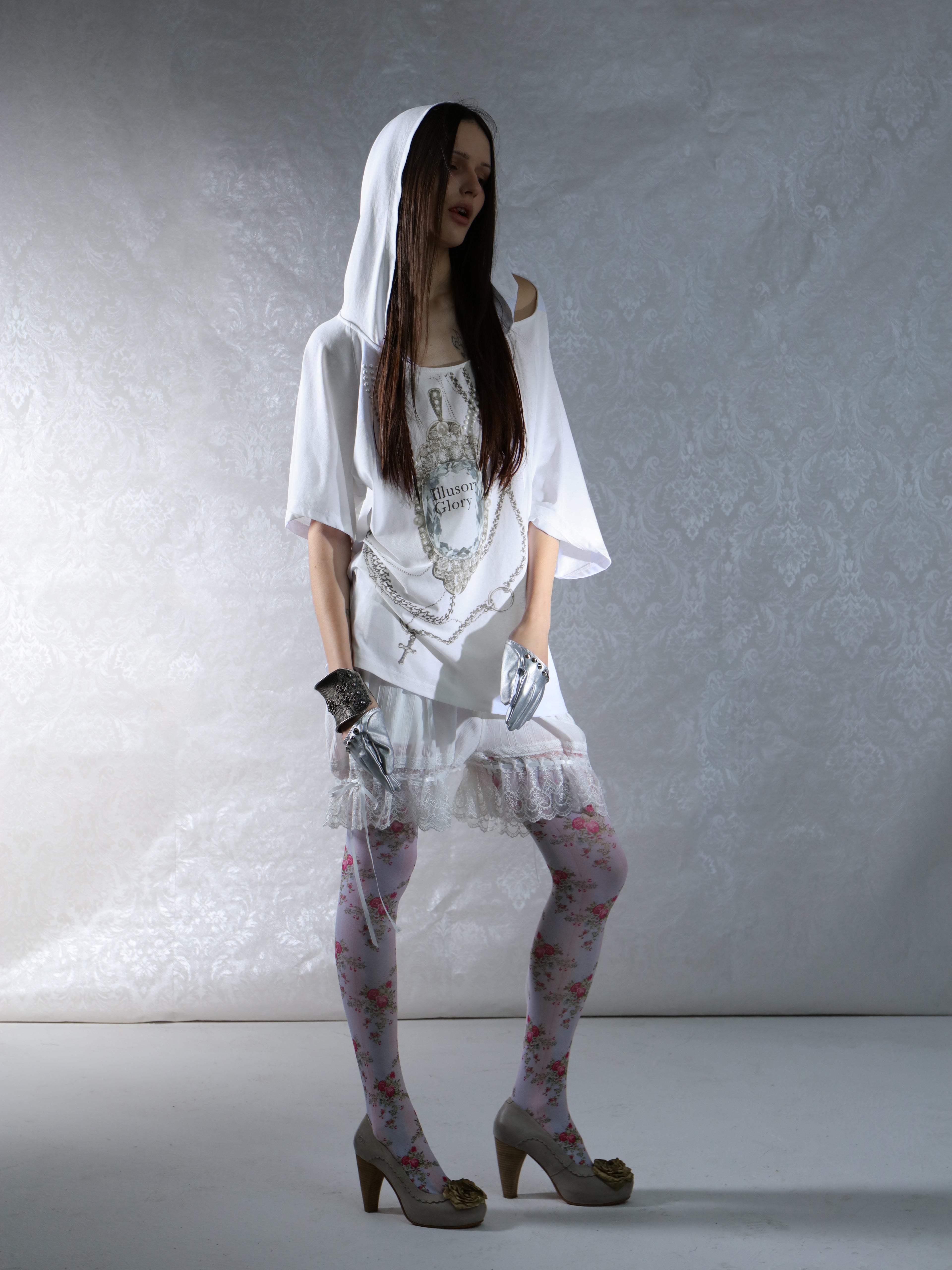 Batwing Hooded Top | White