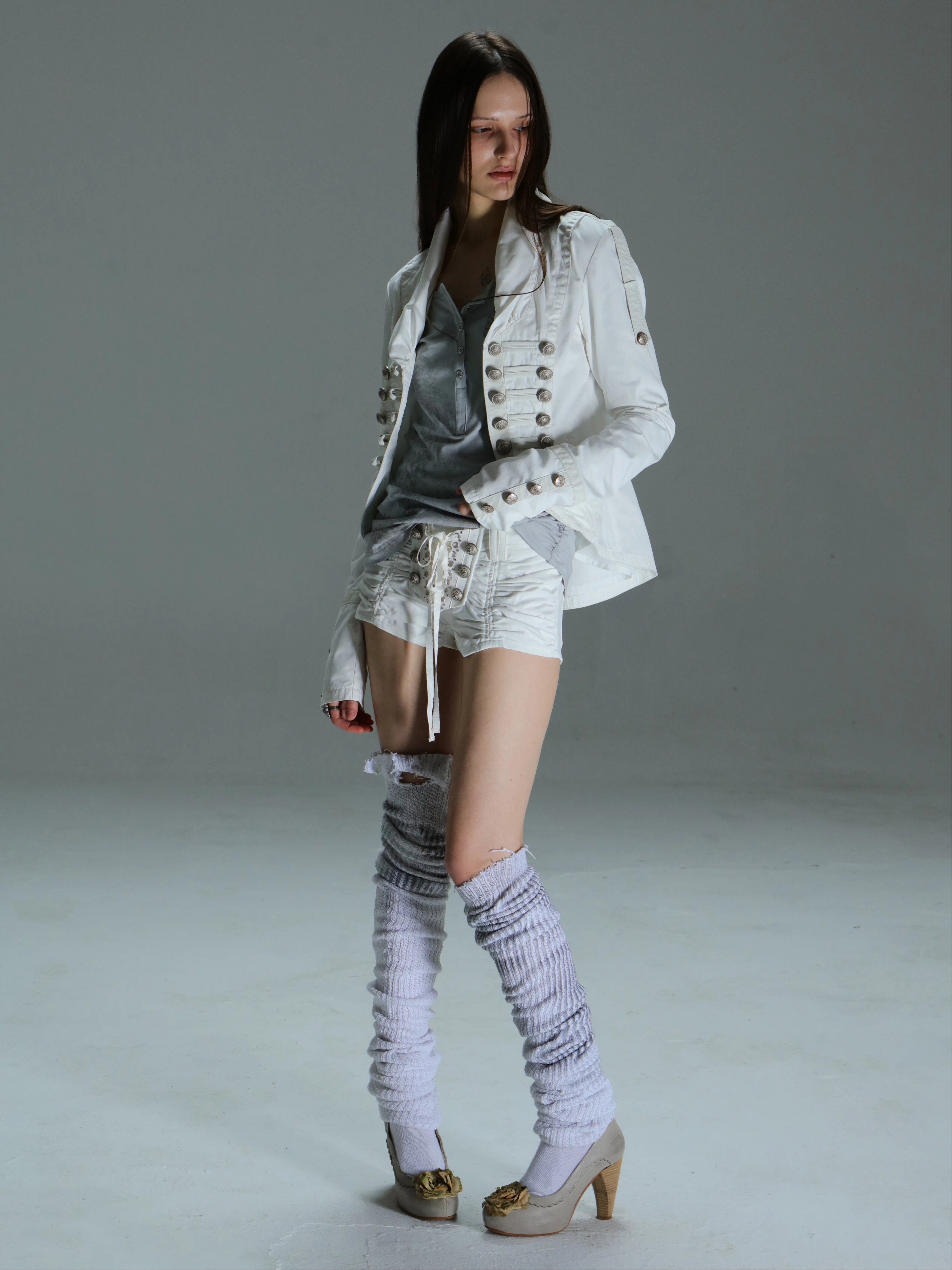 Ruched Shorts | White