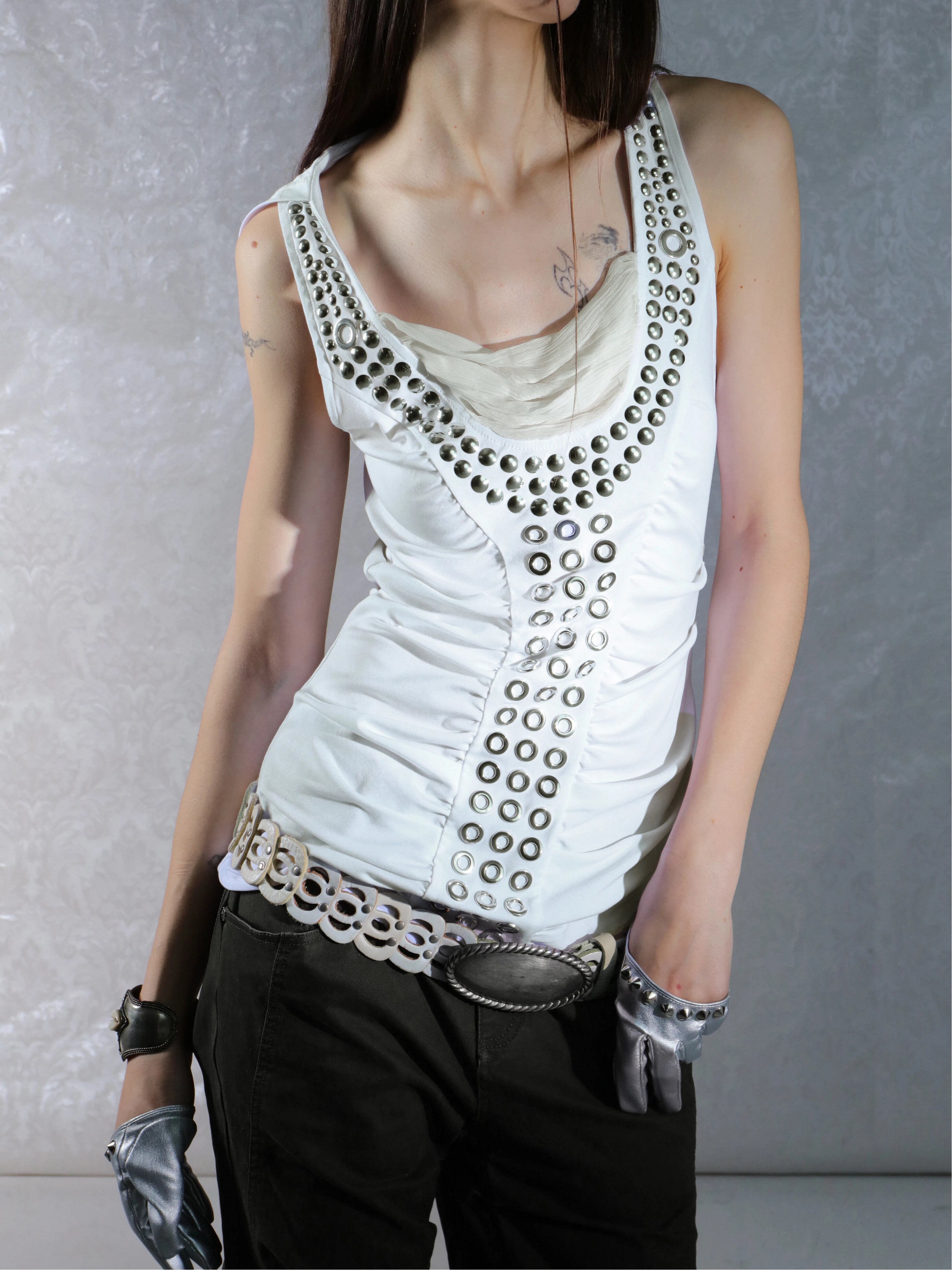 Aegis Studded Top | White