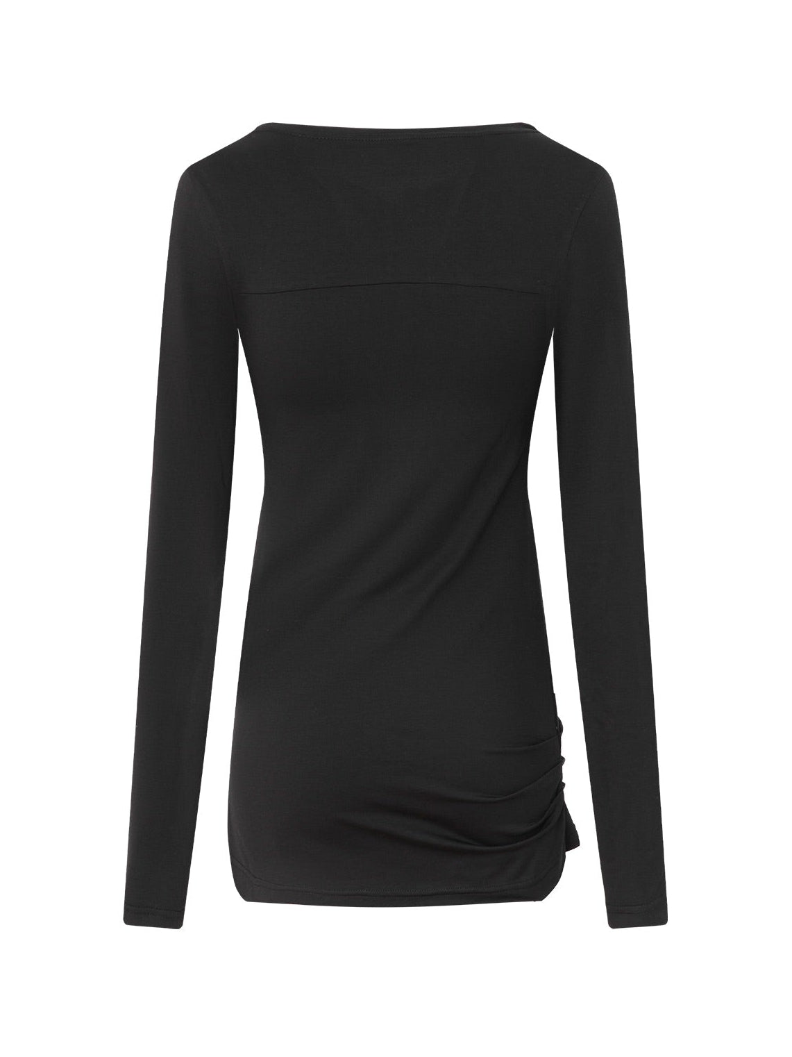 Graphic Henley Top  | Black