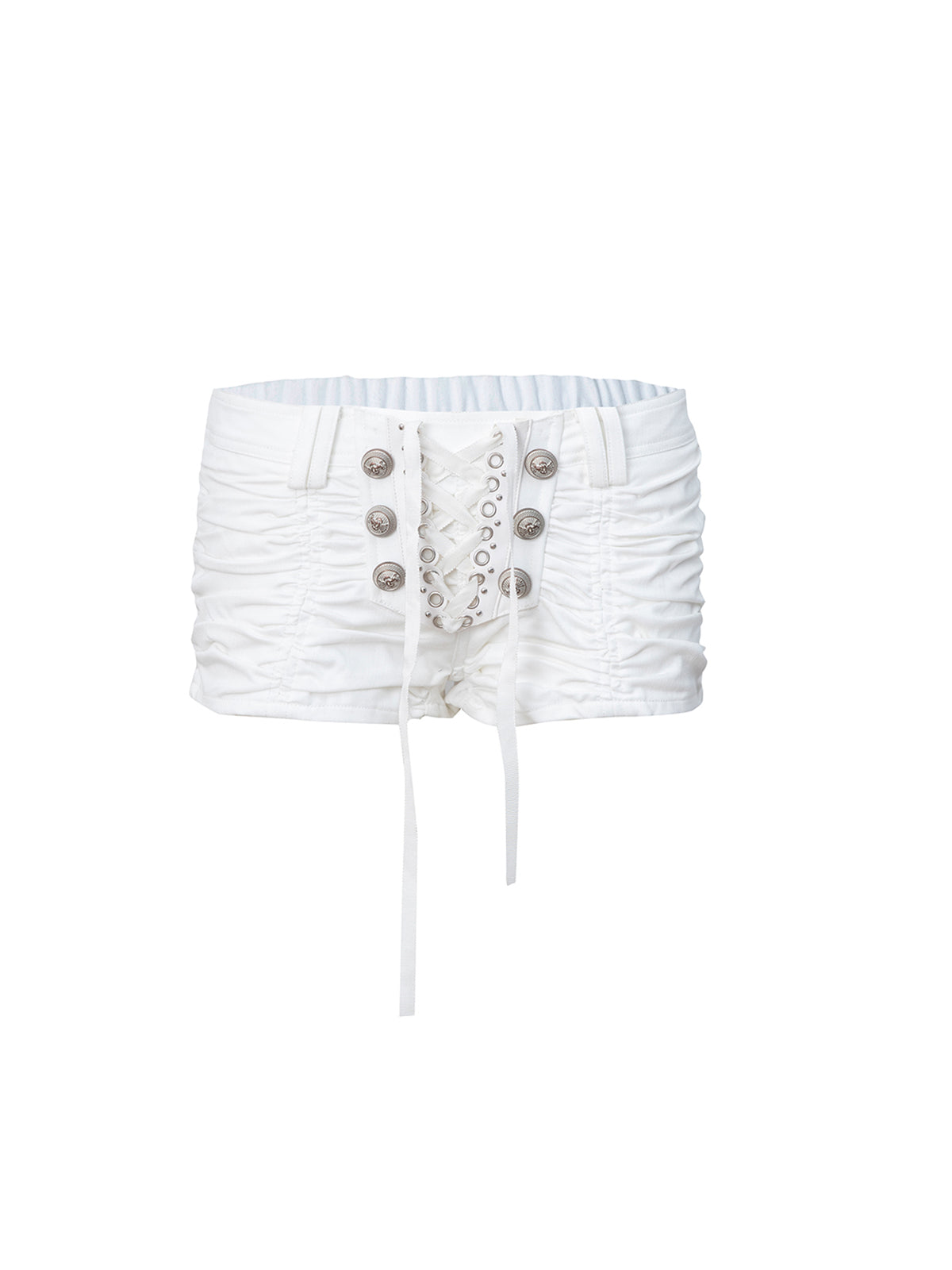 Ruched Shorts | White