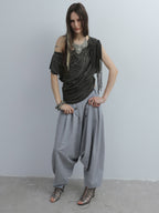 Fringed Slouchy Top | Grey