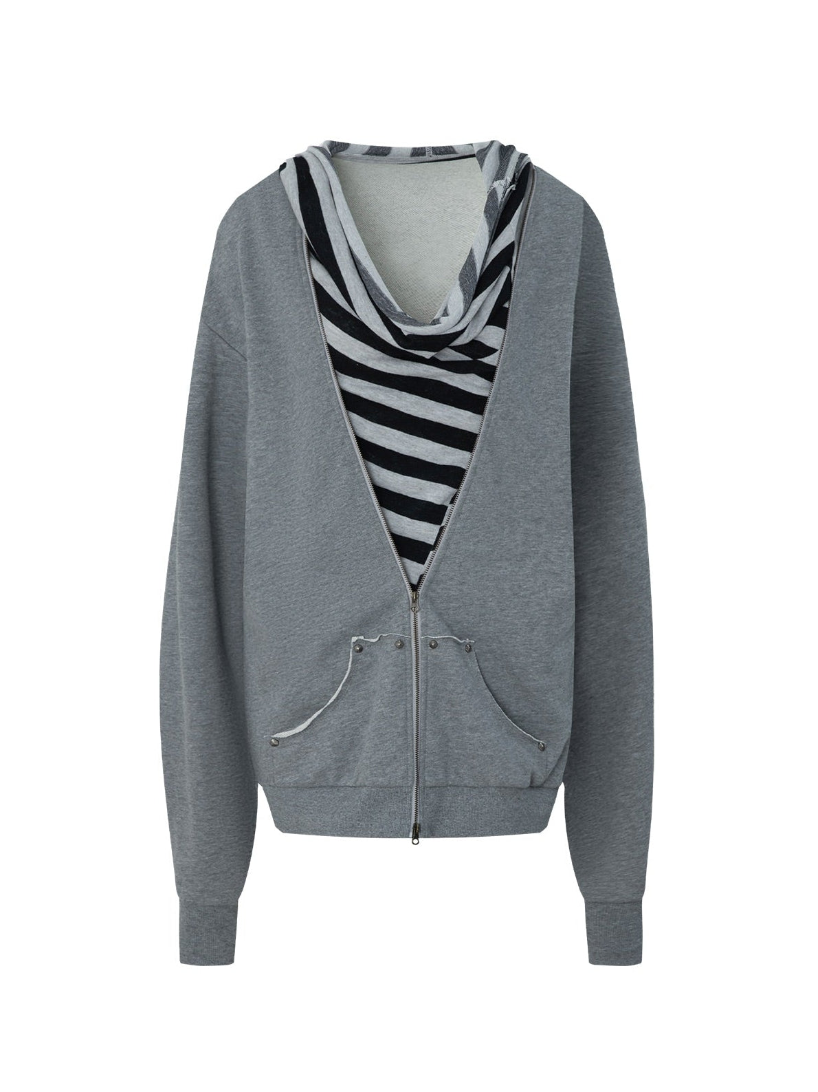 Layered Hoodie | Grey