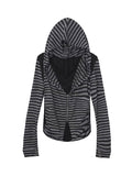 Layered Hooded Top  | Black