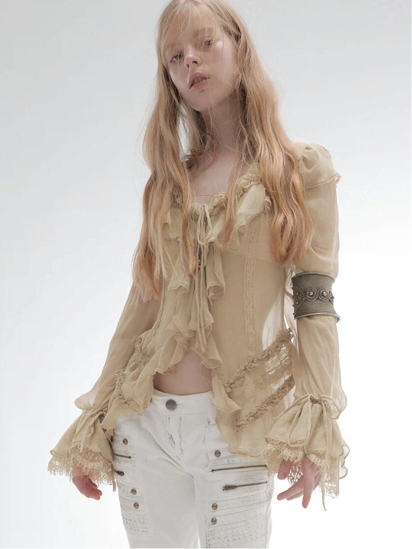 Shalott Lace Blouse | Sand