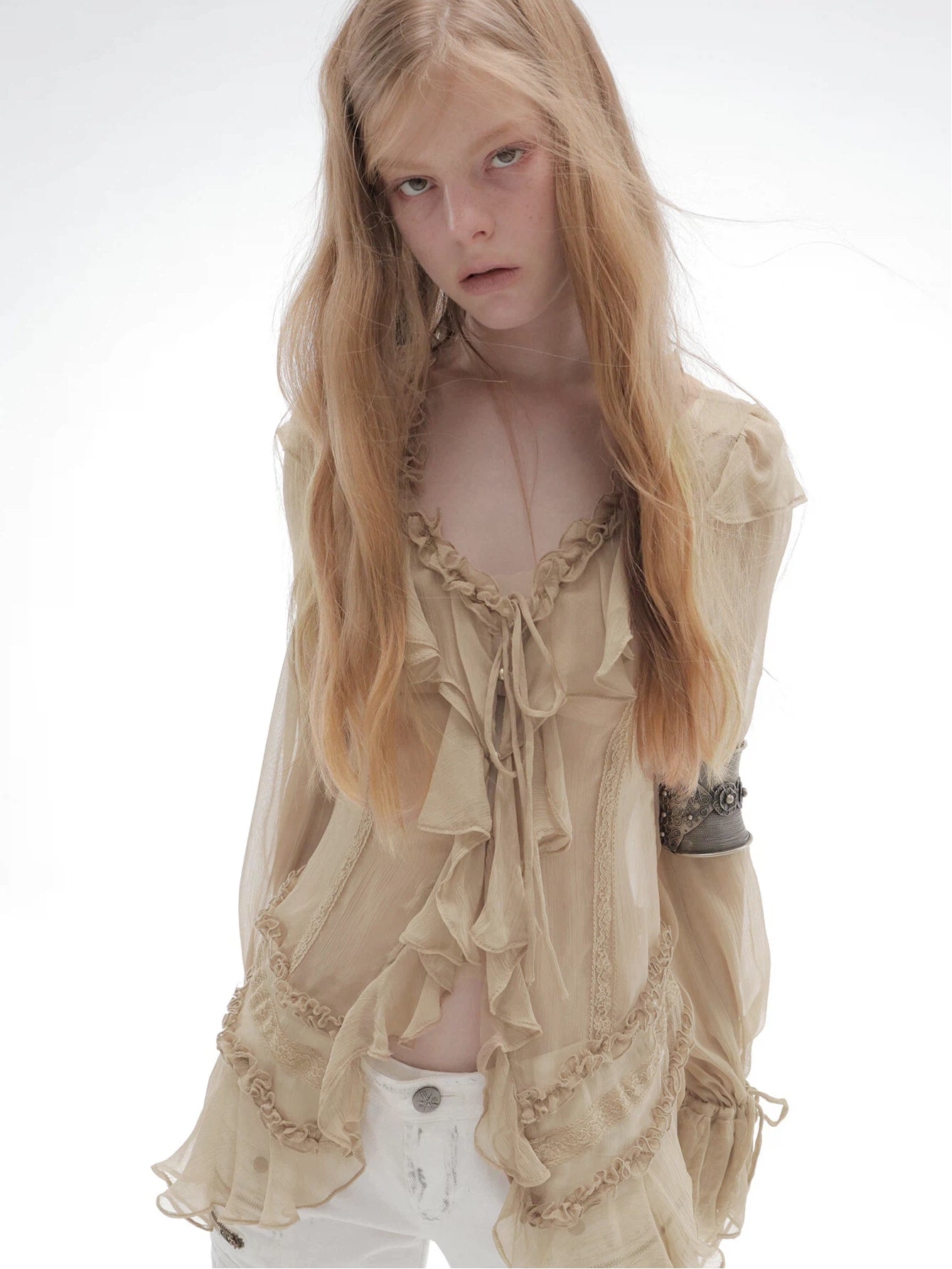 Shalott Lace Blouse | Sand