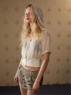 Midsummer Lace Cropped Hoodie