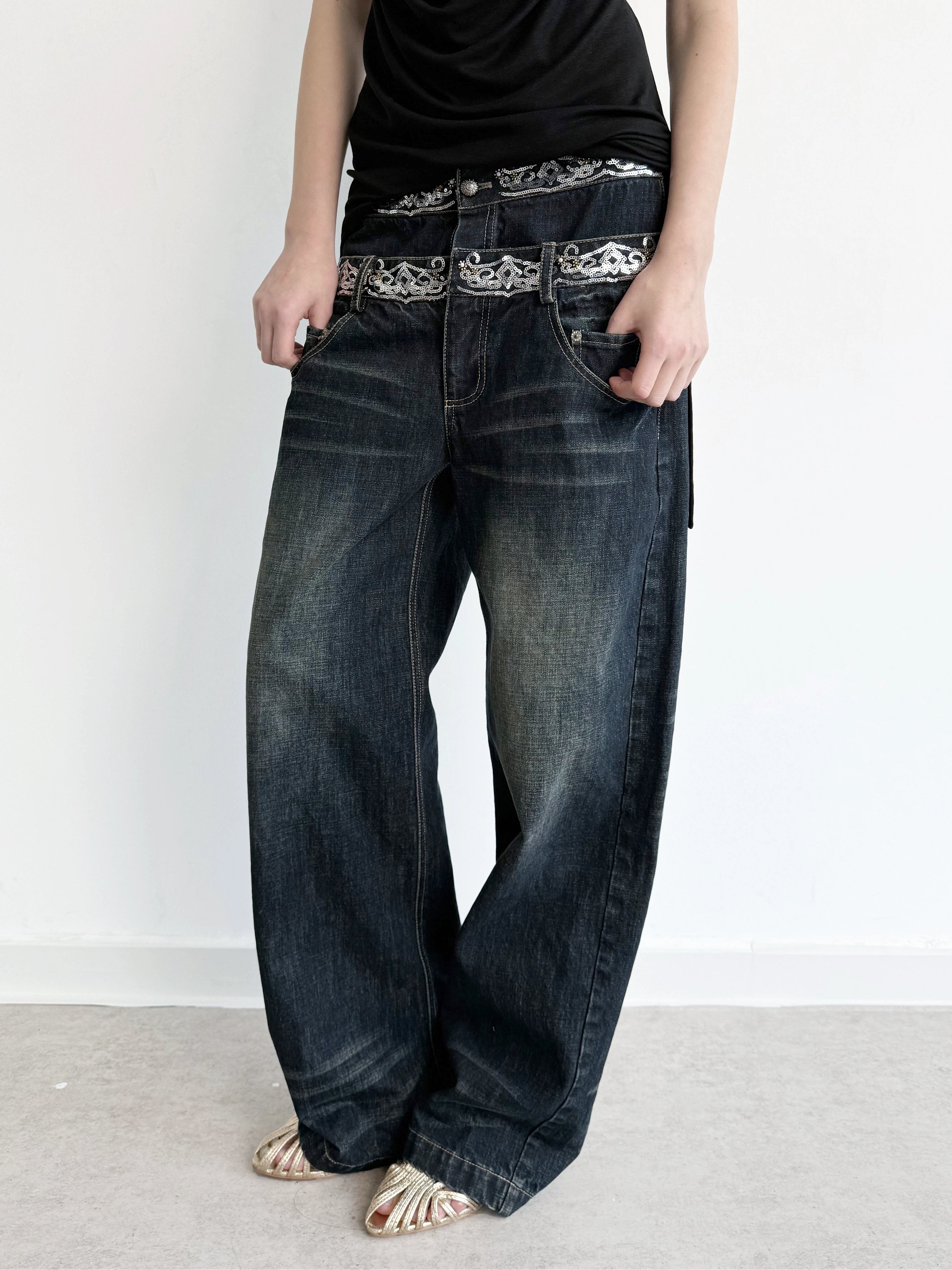 Double Waistband Jeans