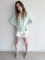 Graphic Henley Top  | Mint