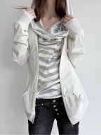 Layered Hoodie | White