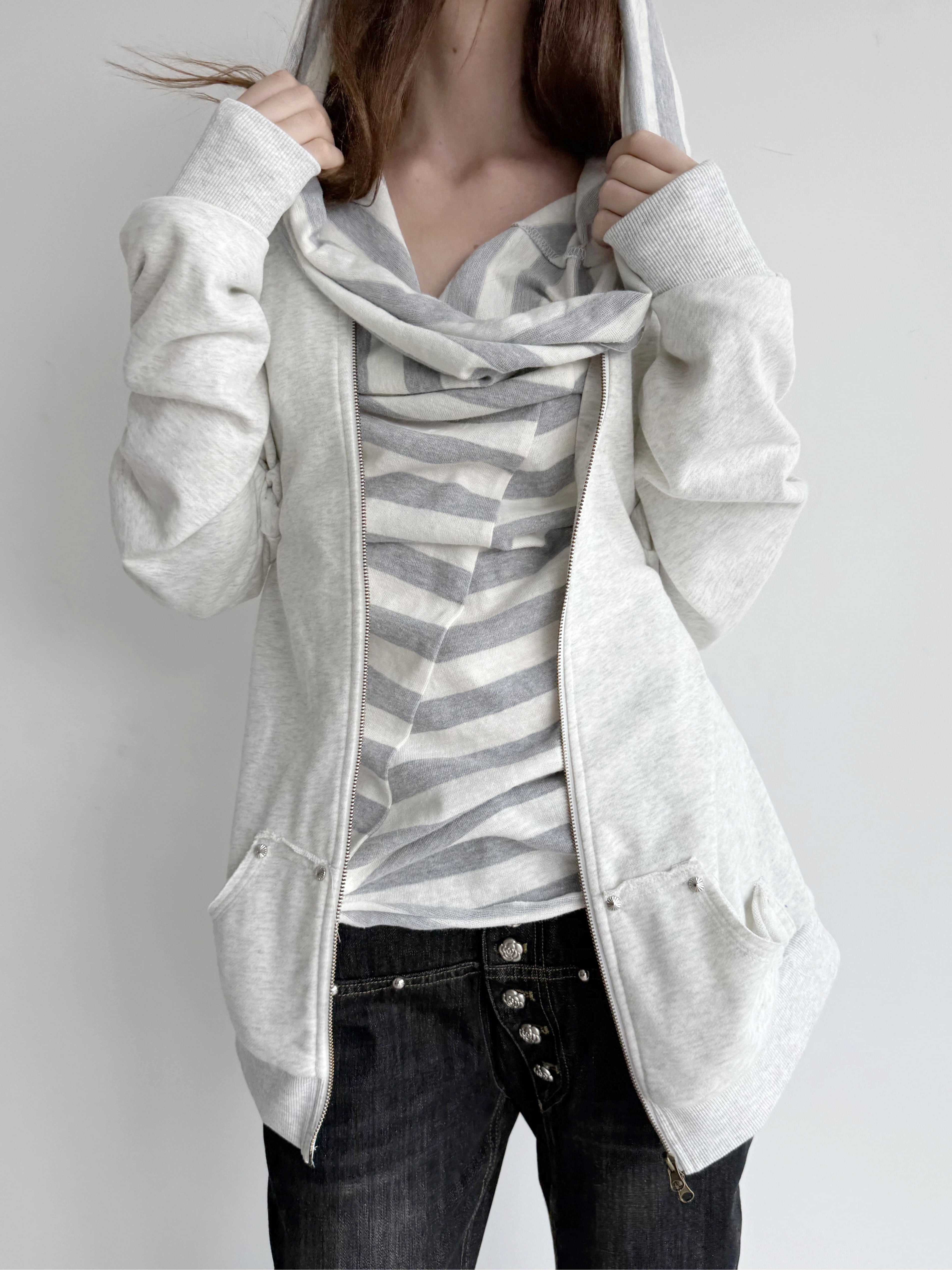 Layered Hoodie | White