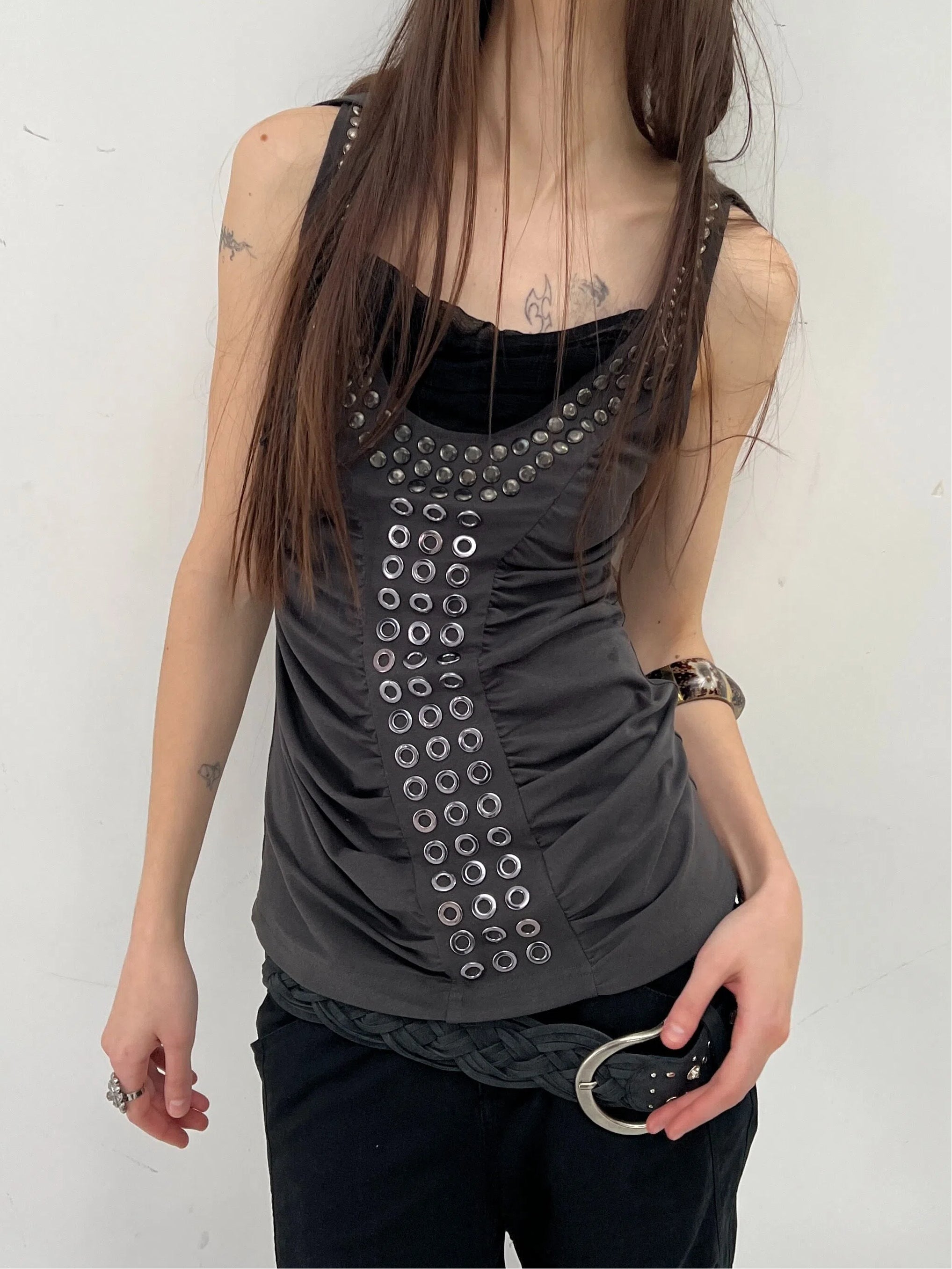Aegis Studded Top | Grey