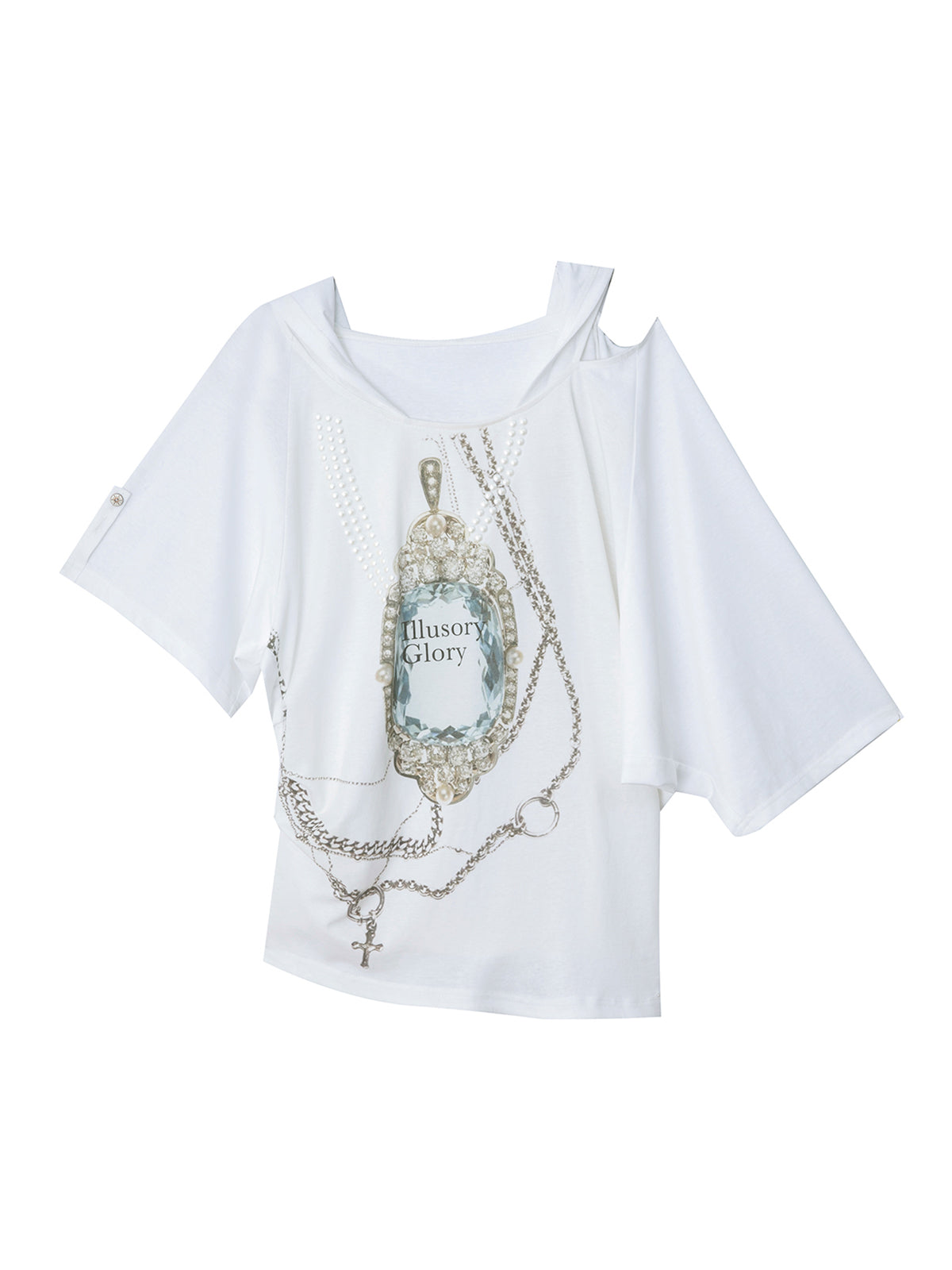 Batwing Hooded Top | White