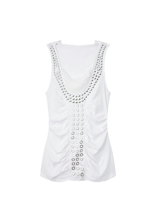 Aegis Studded Top | White