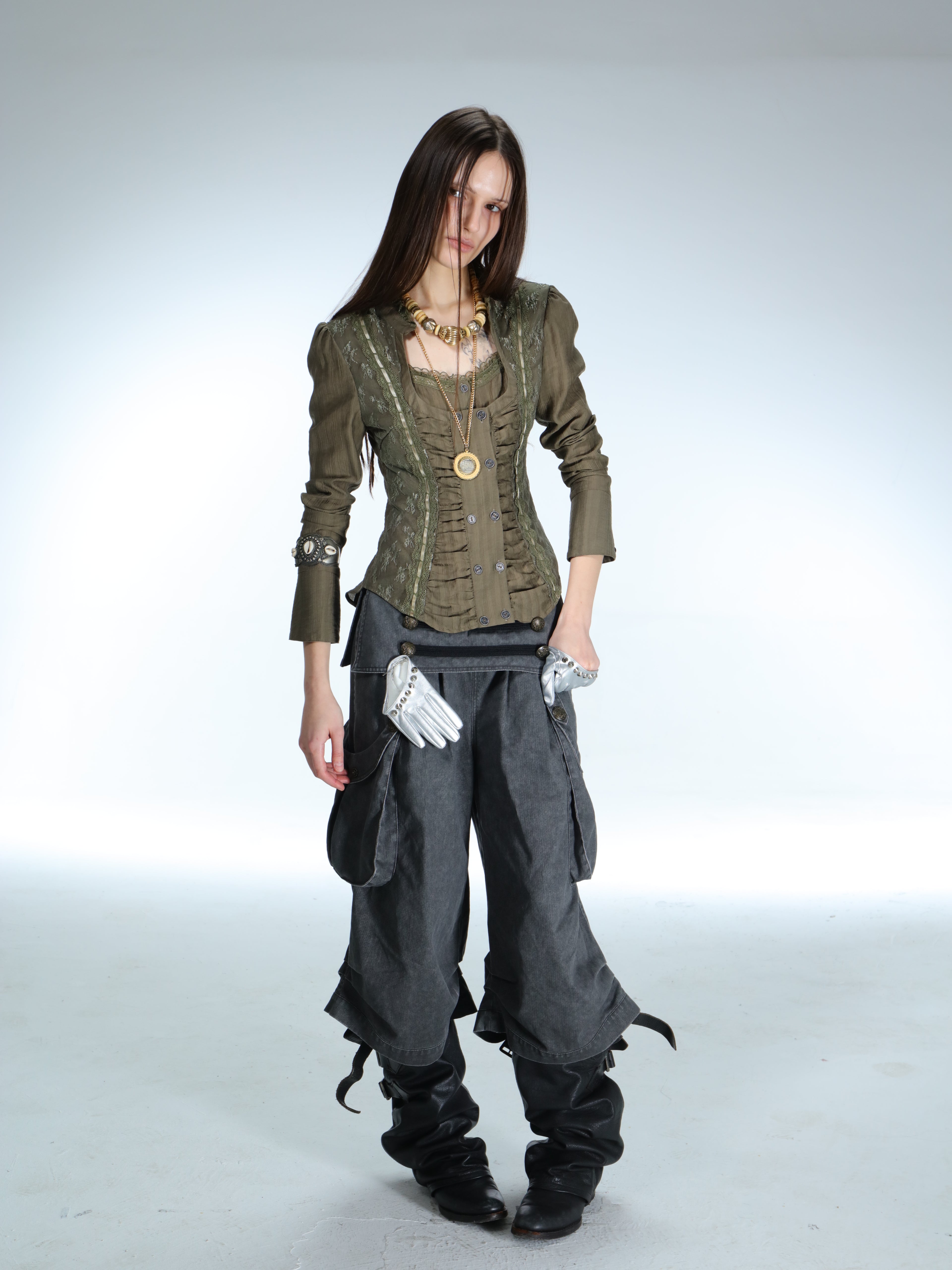 Artemis Lace Blouse | Green