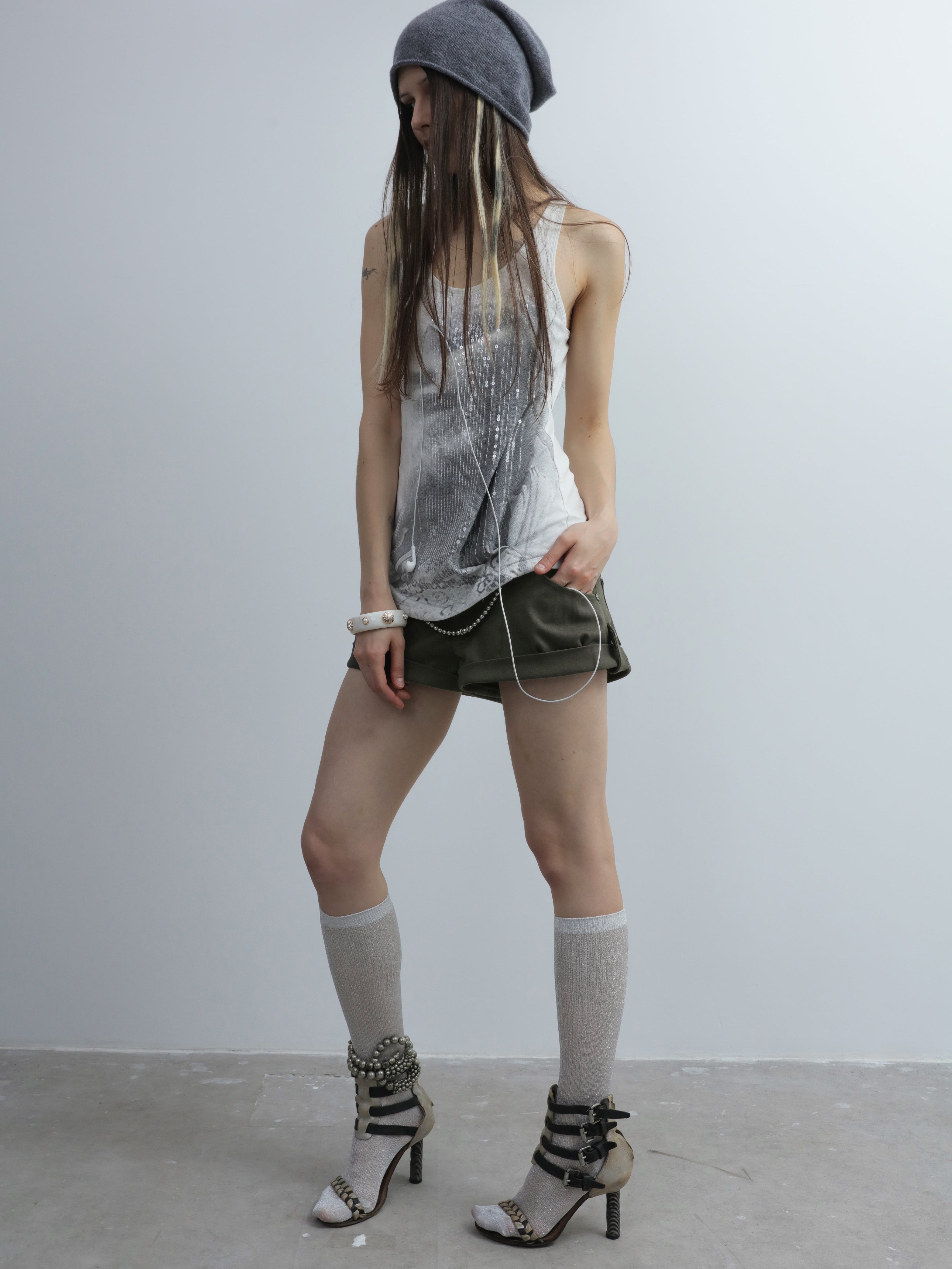 Sequins Tank Top | White