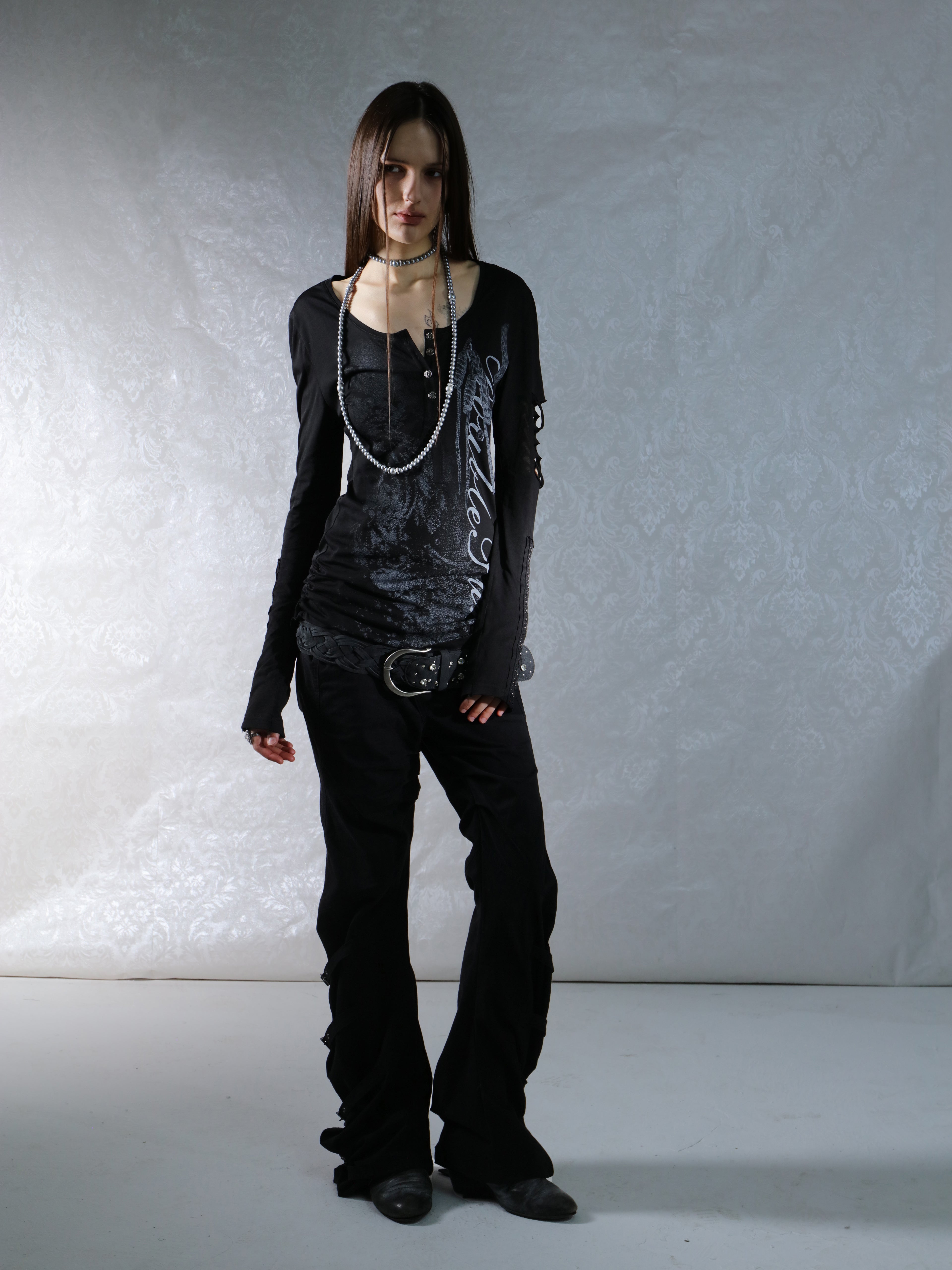 Henley Top | Ghost Black