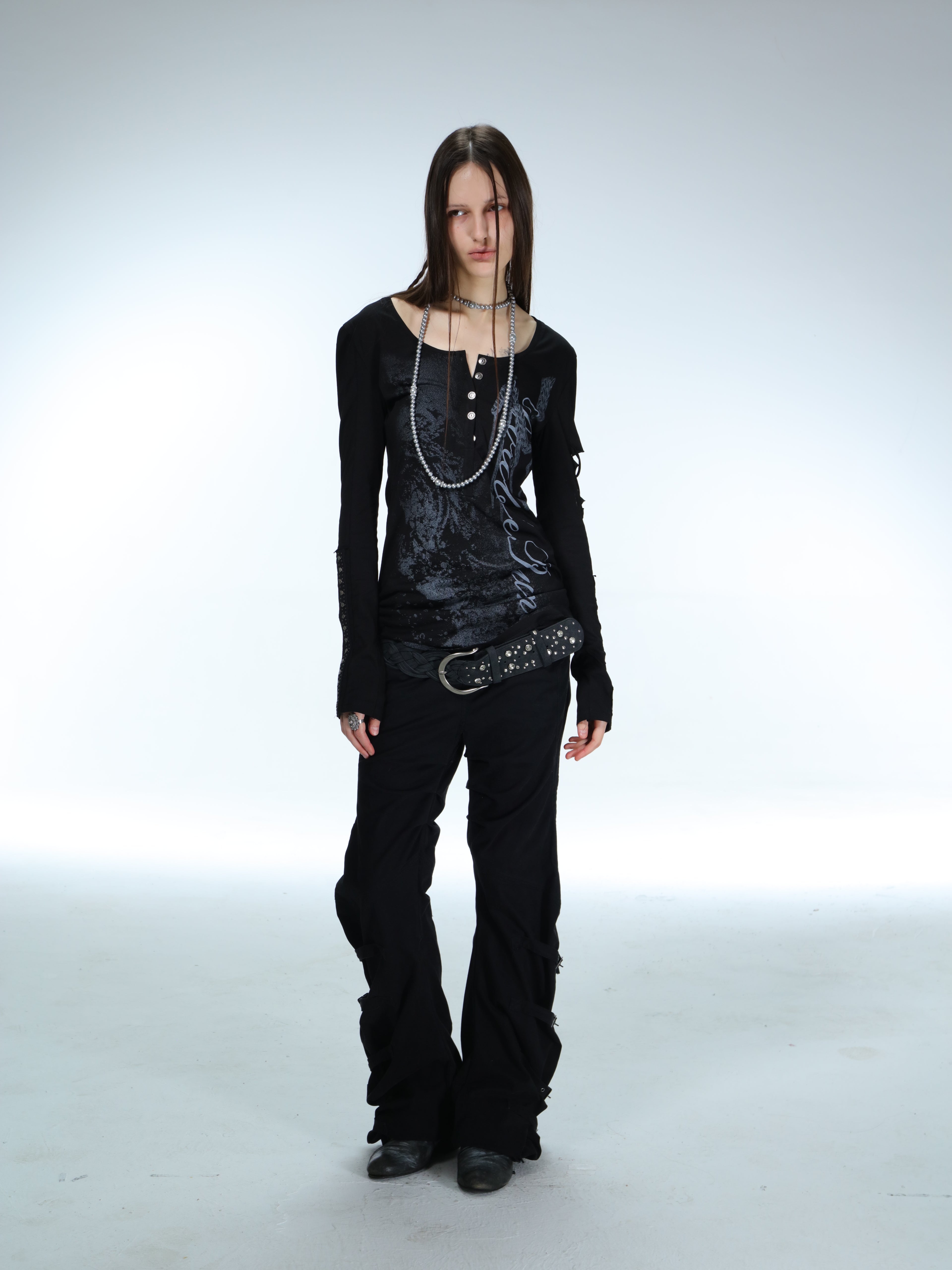 Henley Top | Ghost Black